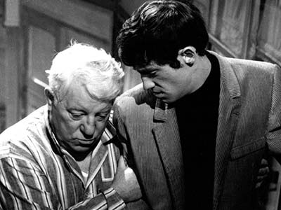 Jean Gabin et Jean-Paul Belmondo dans Un Singe en hiver