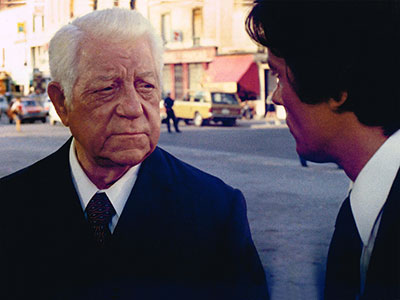 Jean Gabin et Alain Delon dans DEUX HOMMES DANS LA VILLE 