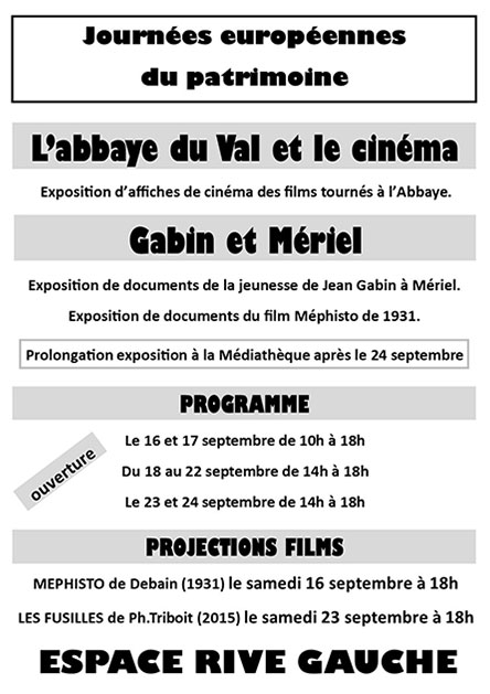 verso flyer Journées du Patrimoine Mériel