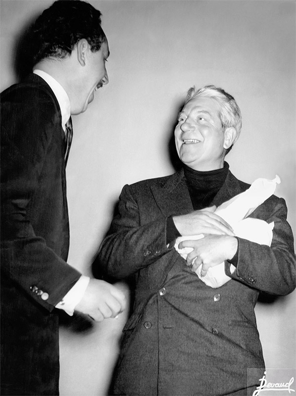 André Brunelin et Jean Gabin au ciné-club d'Argenteuil en 1954